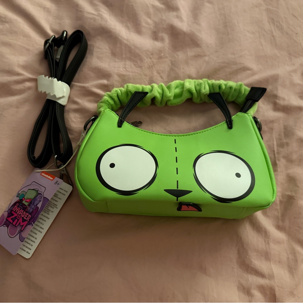 Loungefly Nickelodeon Invader Zim Fuzzy Handle Crossbody Bag